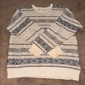 Jantzen Cream and Black Knit Sweater